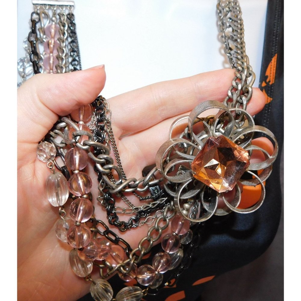 Multilayer Industrial Flower Necklace